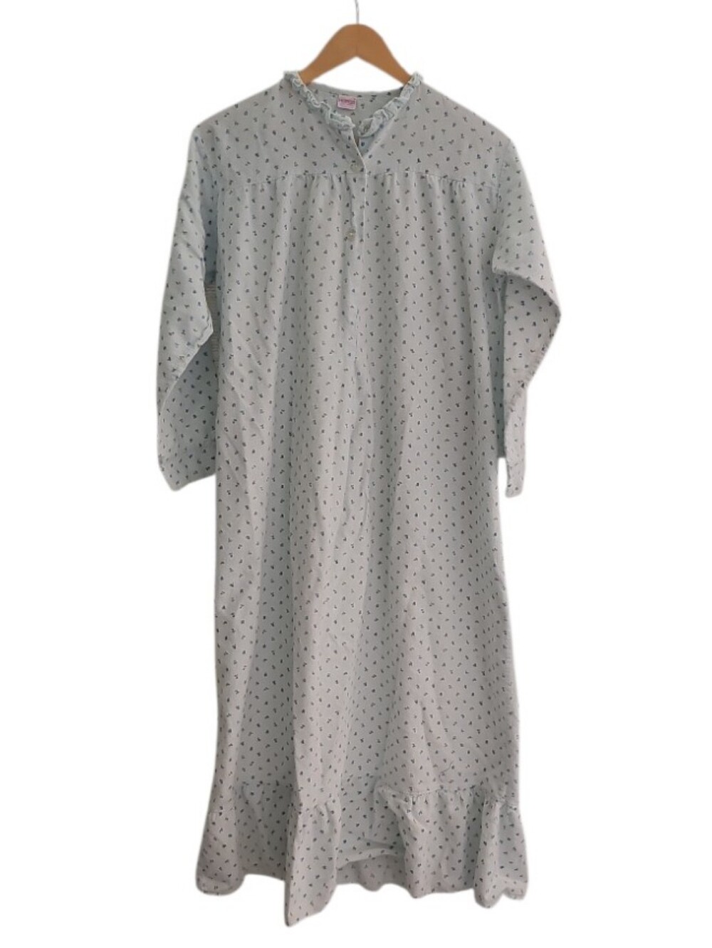 Vintage Heiress 100% Cotton Nightgown Women L White Floral Cottagecore Sleepwear